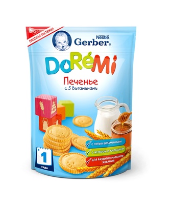 Gerber Печенье c 5 витаминами с 12мес 180 г/6